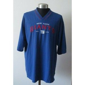 VINTAGE NFL NEW YORK GIANTS V NECK SHORT SLEEVE RED WHITE BLUE SHIRT SZ 2XL